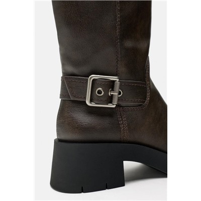 FEW ITEMS LEFT FLAT BOOTS WITH BUCKLE