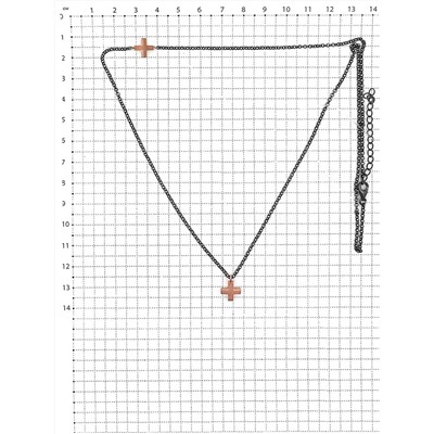 Колье кресты из серебра с позолотой родированное 925 пробы N10157рз