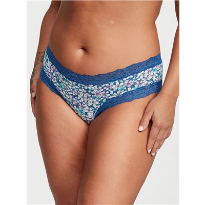 THE LACIE Lace-Waist Cotton Cheeky Panty