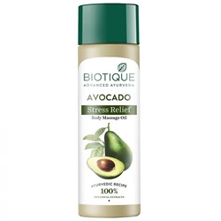 BIOTIQUE Avocado stress relief body massage oil Расслабляющее массажное масло для тела с авокадо 200мл