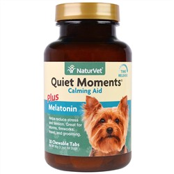 NaturVet, Quiet Moments Plus Melatonin, Calming Aid, For Dogs, 30 Chewable Tabs, 3.1 oz (90 g)