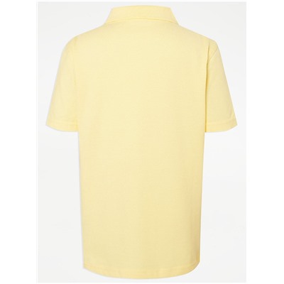 Yellow Easy On Short Sleeve School Polo Shirts 2 Pack