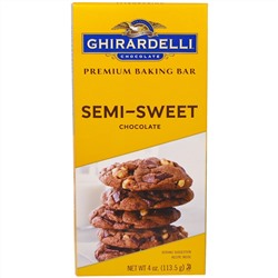 Ghirardelli, Шоколад высшего сорта для выпечки, полусладкий, 4 унции (113,5 г)