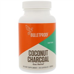 BulletProof, Coconut Charcoal, Detox, Gas Relief, 500 mg, 90 Capsules