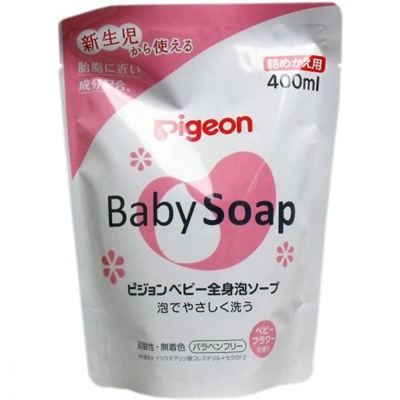 Мыло-пенка для детей PIGEON  Baby foam Soap с керамидами возраст 0+  мягкая упаковка   400мл