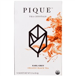 Pique Tea, Эрл грей, органический черный чай, 14 саше, 0.3 унции (8.4 г)