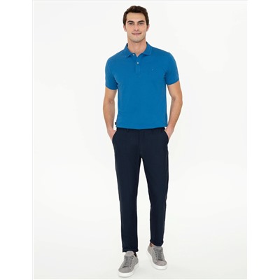 Lacivert Slim Fit Polo Yaka Merserize Tişört