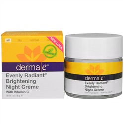Derma E, Осветляющий ночной крем с витамином С для равномерного цвета и сияния кожи,  2 унции (56 г)