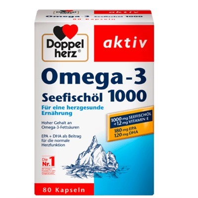 Omega-3 Seefischöl 1000 Kapseln 80 St., 107,8 g