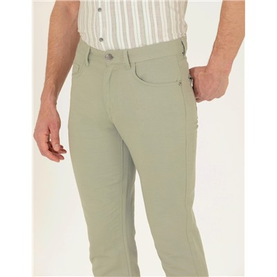 Açık Yeşil Slim Fit Kanvas Pantolon