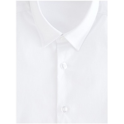 Senior Boys White Short Sleeve Skinny Fit School Shirt 2 Pack