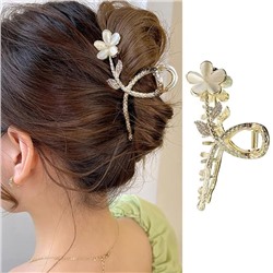 1Pcs Flower Hair Claw Clips Unique Cat Eyes Flower Hair Clips for Thick or Thins Ponytail Hair Strong Hold Large Shark Claw Clips Elegant Design Non Slips Hair Jaw Clips for Women Hair Accessories