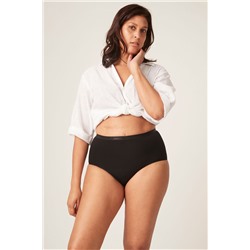 Braga menstrual clásica brief alta bambú negra absorción abundante noche