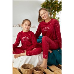 Siyah İnci Alt-üst Polar Nakışlı Cepli Pijama Takım 22278314
