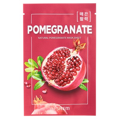 [THE SAEM] Маска для лица тканевая ЭКСТРАКТ ГРАНАТА Natural Pomegranate Mask Sheet, 21 мл