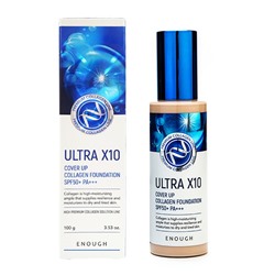 Premium Ultra X10 Cover Up Collagen Foundation SPF50+ PA+++ #13, Увлажняющий тональный крем с коллагеном