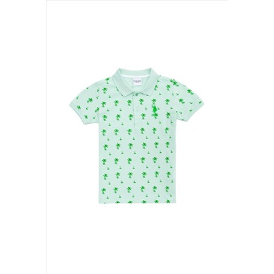 Erkek Çocuk Su Yeşili Polo Yaka Tişört
