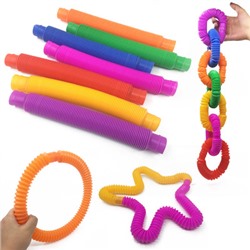 Горячие продажи дети вентиляция декомпрессионные игрушки телескопические сильфоны сенсорные игрушки цветные стрейч-трубки забавные телескопические трубки