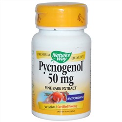 Nature's Way, Пикногенол, экстракт сосновой коры, 50 мг, 30 таблеток