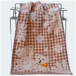 Махровое полотенце "Плюшевые мишки"- БЕЖЕВЫЙ 70*140 см. хлопок 100%