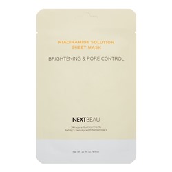 NEXTBEAU Niacinamide Solution Sheet Mask Brightening &amp; Pore Control Выравнивающая тканевая маска с ниацинамидом 22мл
