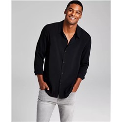 AND NOW THIS Men's Solid Long-Sleeve Resort Shirt