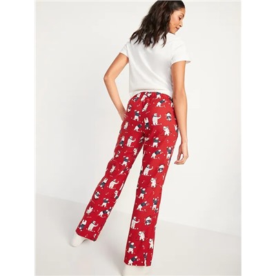 Matching Printed Flannel Pajama Pants for Women