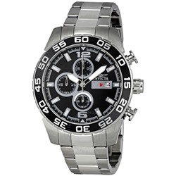INVICTAII Black Dial Chronograph Stainless Steel Men's Watch