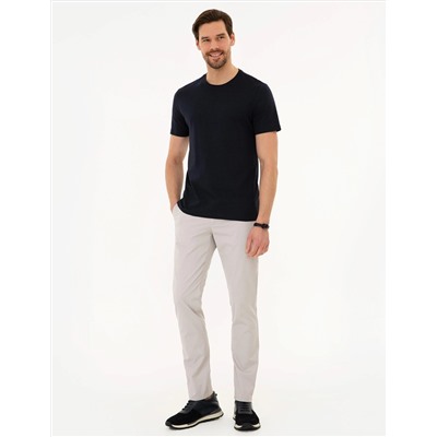 Koyu Lacivert Slim Fit Bisiklet Yaka Tişört