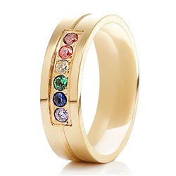 Damen-Ring mit Multicolor-Kristallen