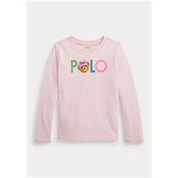 Girls 2-6x Polo Bear Logo Cotton Long-Sleeve Tee