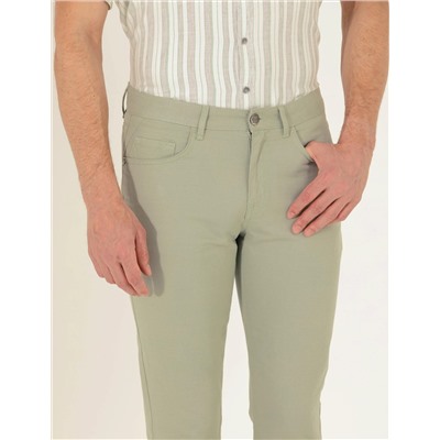 Açık Yeşil Slim Fit Kanvas Pantolon
