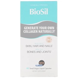 BioSil by Natural Factors, Advanced Collagen Generator, 60 Small Vegan Liquid Capsules