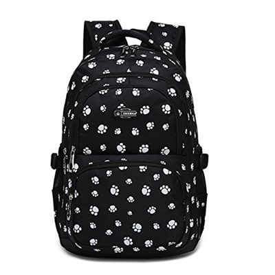 Fanci Lovely Dog Paw or Butterfly Prints Waterproof Primary Middle School Backpack Fit for 14 inch Laptop