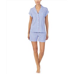Lauren Ralph Lauren Short Sleeve Drop Shoulder Boxer Shorts Pajama Set