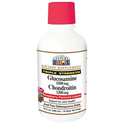 21st Century, Глюкозамин 1500 мг хондроитин 1200 мг, жидкий со вкусом малины, 16 жидких унций (480 мл)