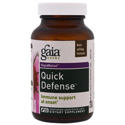Gaia Herbs, Quick Defense, 20 вегетарианских жидких фитокапсул