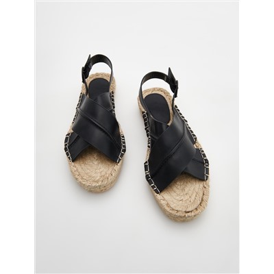 Espadrilles mit Obermaterial aus Leder