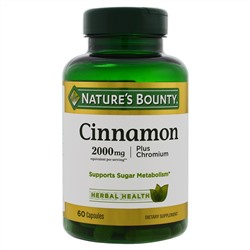 Nature's Bounty, Корица плюс хром, 2000 мг, 60 капсул