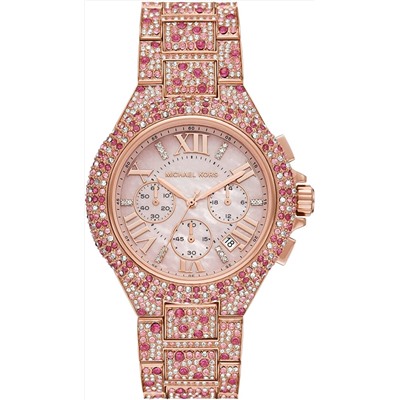 Michael Kors Camille Stainless Steel Multifunction Watch with Glitz Accents