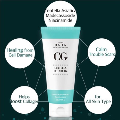 Восстанавливающий гель-крем для лица Cos De BAHA centella gel cream 120 ml