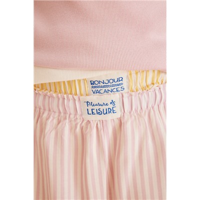 Pijama tirantes shorts rayas rosa