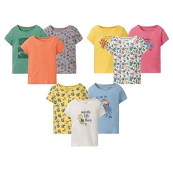 LUPILU® Kleinkinder T-Shirts Mädchen, 3 Stück, mit Baumwolle