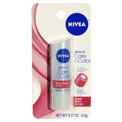 Nivea, A Kiss of Care & Color, уход для губ Sherry Berry, 0.17 унций (4.8 г)