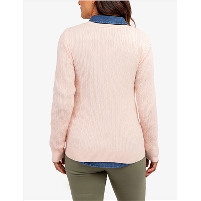 SOFT CABLE V-NECK SWEATER