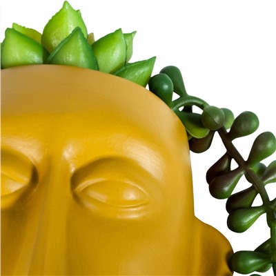 Deko-Hänger Gesicht mit Kunstpflanzen