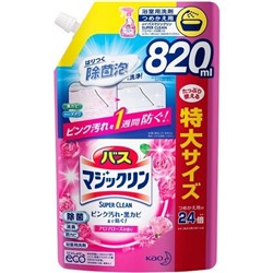 KAO Спрей-пенка чистящий для ванной комнаты с ароматом роз Magiclean 820 (сменная упаковка с крышкой)