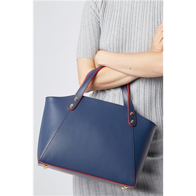 Bolso de piel Parl Azul marino y rojo