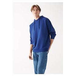 MaviKapüşonlu Basic Sweatshirt 0610062-70722