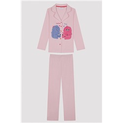Penti Kız Çocuk Warm Hug Pembe Pijama Takımı PNP07G5823SK-LA66